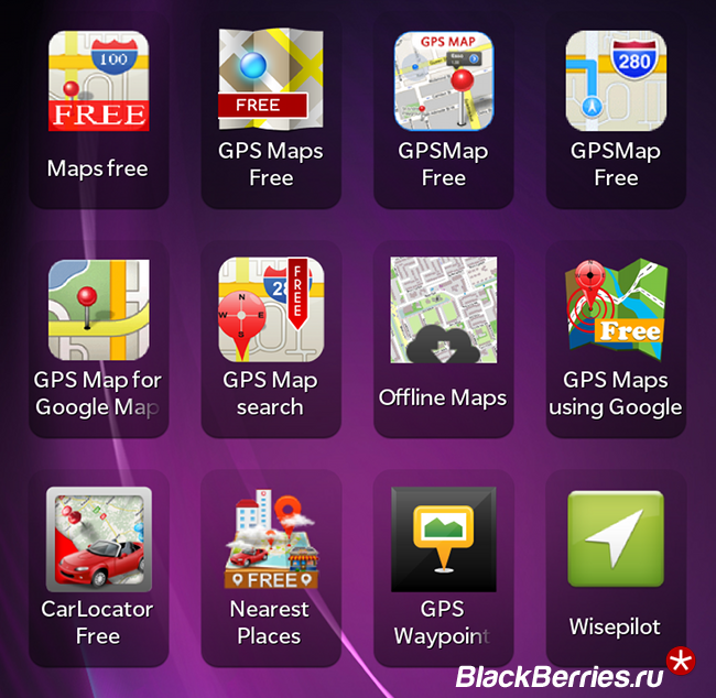 Карты и GPS навигаторы для BlackBerry