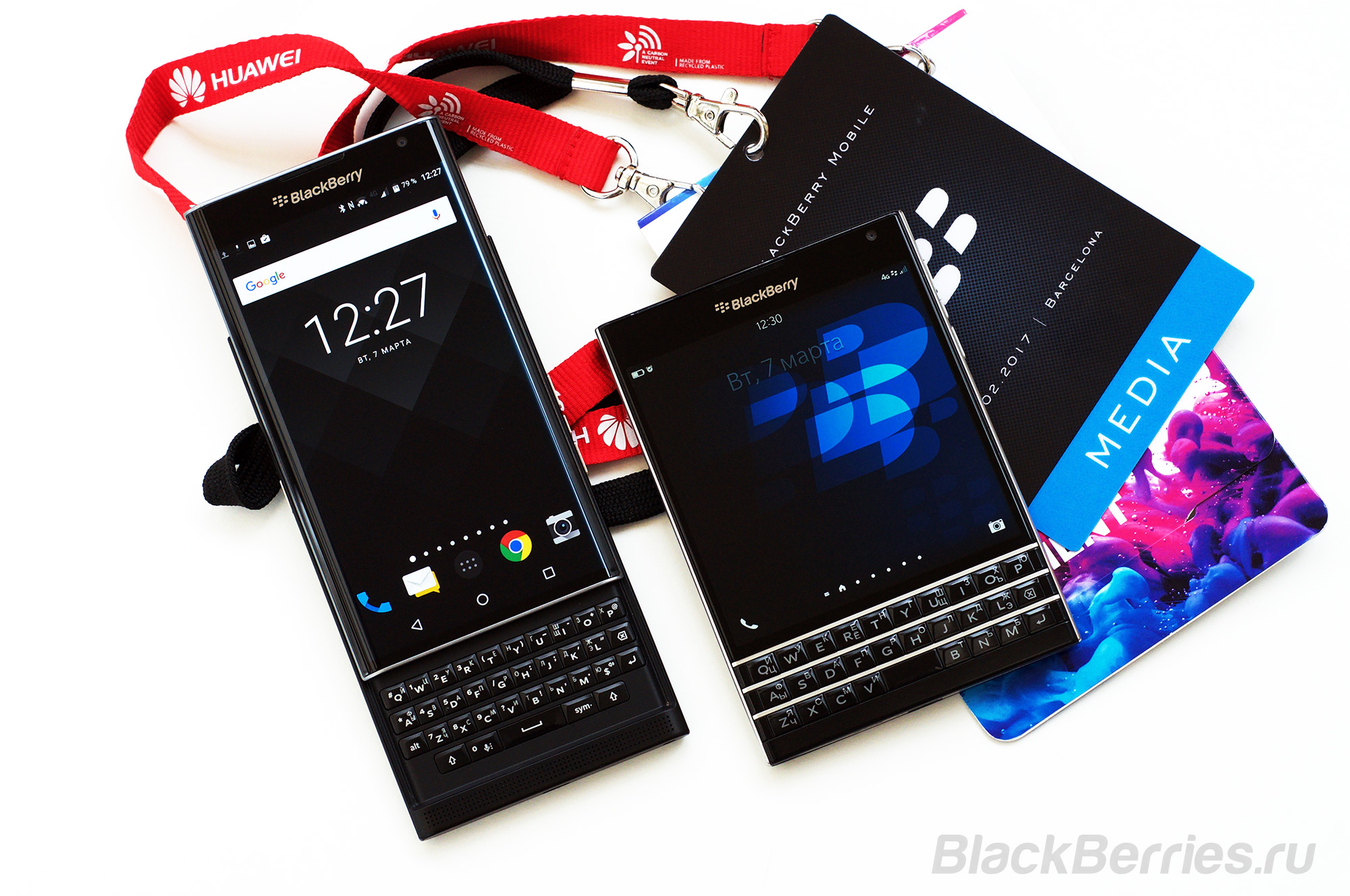 Предустановленные обои BlackBerry KEYone.